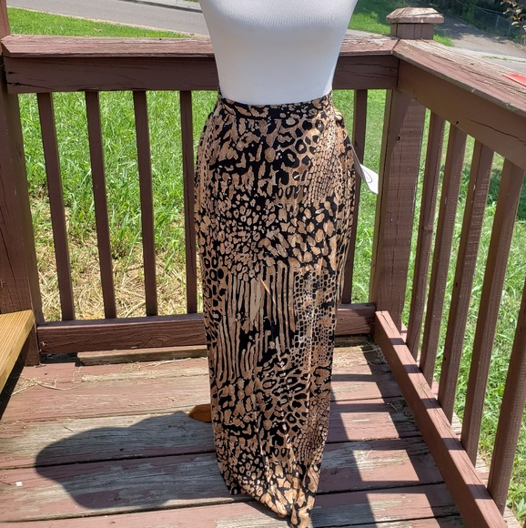 Stonebridge Dresses & Skirts - SOLD Animal Print Faux Wrap Skirt